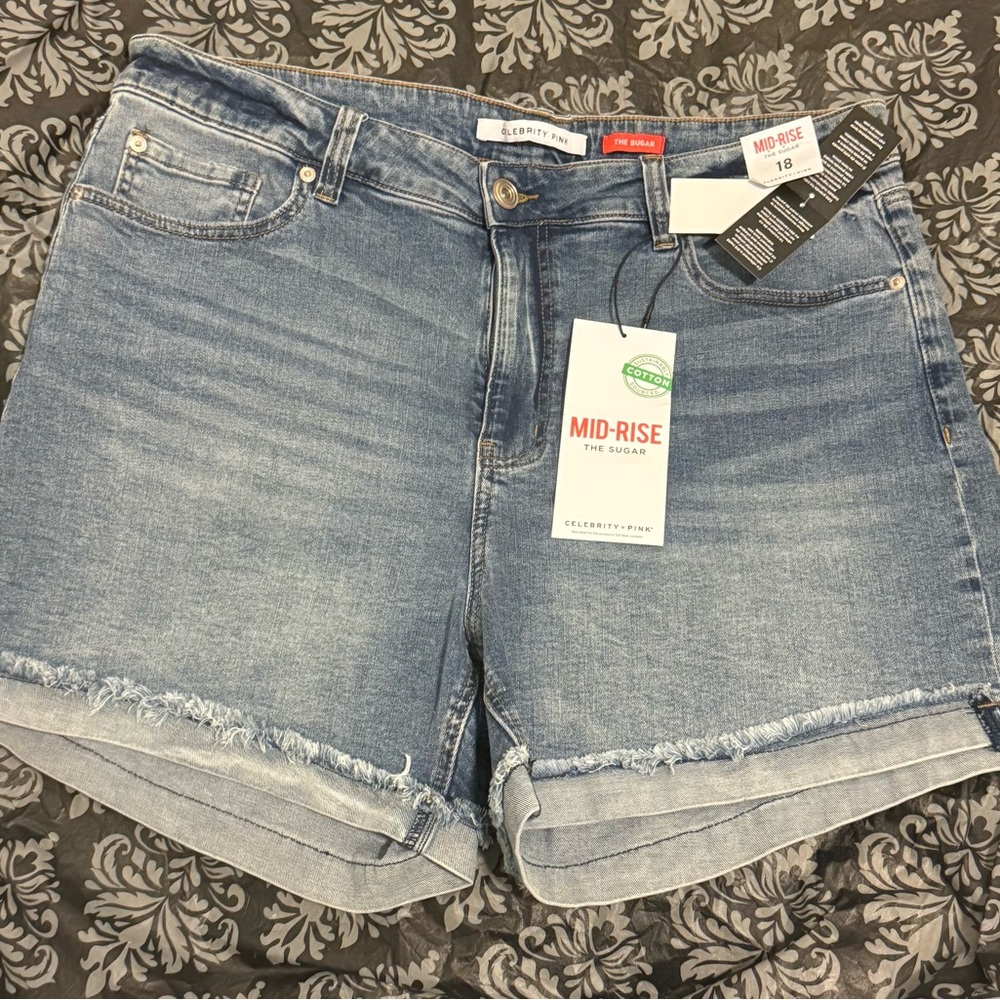 **Sold** Celebrity Pink Women's Blue Denim Shorts. Plus size 18.
